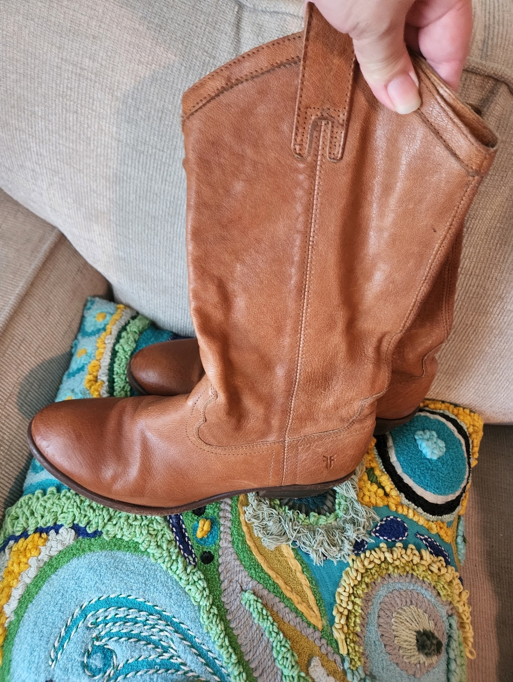 Menorca Leather Mid-Calf Boots in Brown - Picture 3 of 13